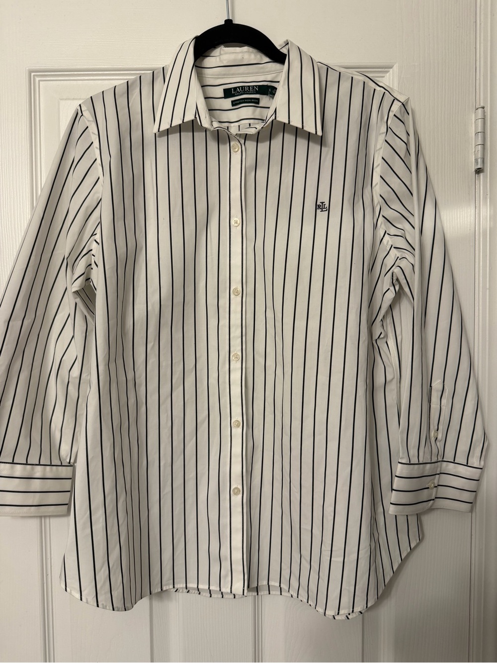 a Lauren Ralph Lauren non iron vertical-striped button-down shirt